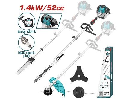 Guadaña Multifuncional TOTAL TMT55211 3 en 1 Gasolina 52cc Industrial - Envío a todo Colombia | aztools.co