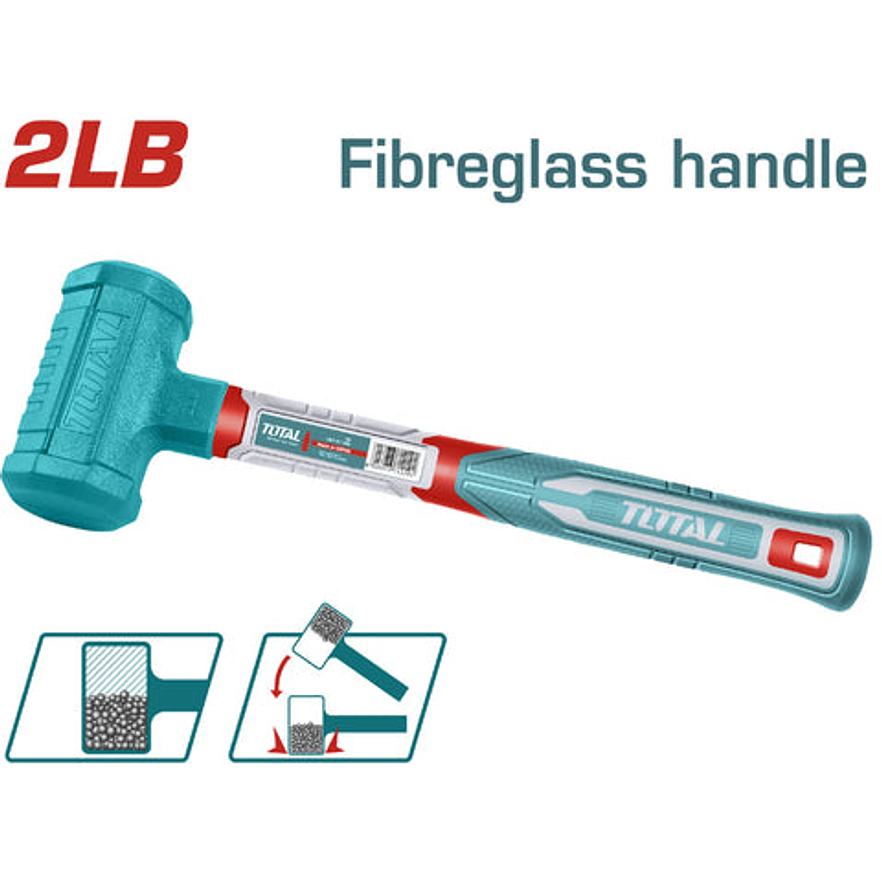 Porra 2Lb Antirebote Mango Fibra De Vidrio Industrial Super Total Thdbm06028