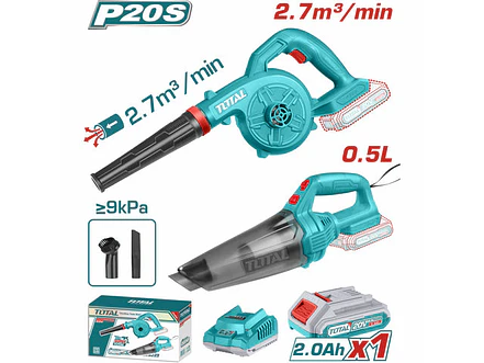 Combo Inalambrico 20V Sopladora Inalambrica + Aspiradora De Mano 0,5L Incluye 1 Bateria 2.0Ah Super Total Utosli240998 - Envío a todo Colombia | aztools.co