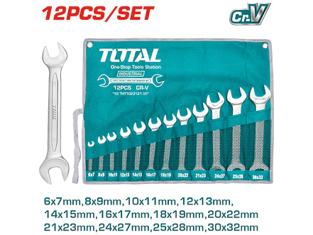 Llave Boca Fija Juego X 12 Pzs 6-32Mm Crv Industrial Super Total Tht1023121 - Envío a todo Colombia | aztools.co