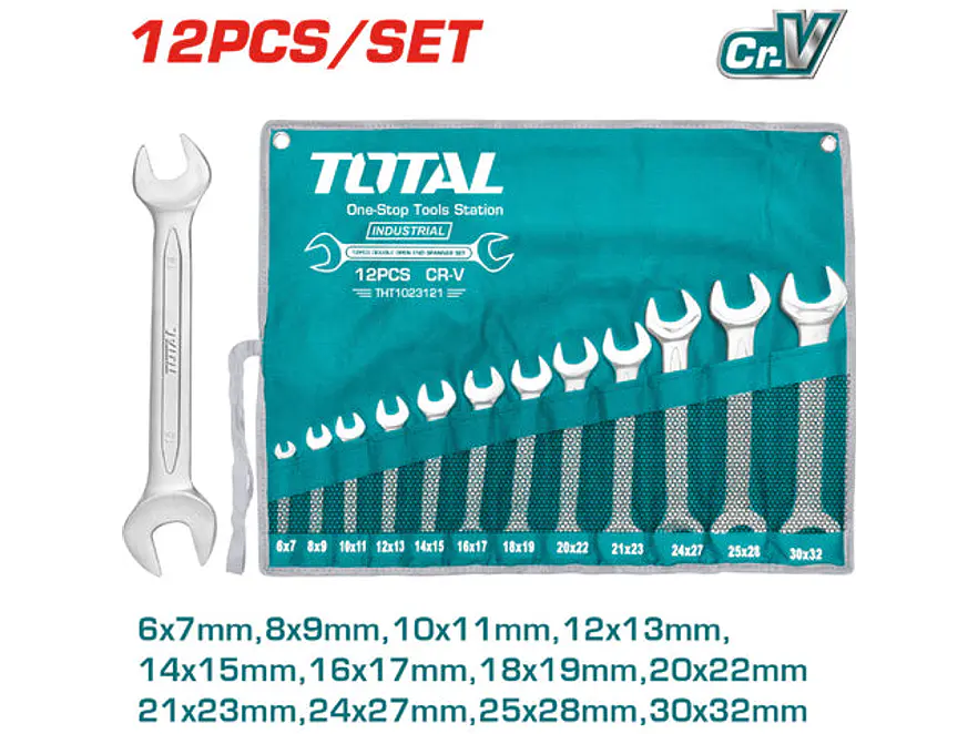 Llave Boca Fija Juego X 12 Pzs 6-32Mm Crv Industrial Super Total Tht1023121 - Envío a todo Colombia | aztools.co