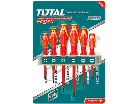 Juego de Destornilladores Aislados Industrial TOTAL THTIS566 1000V 6 Piezas - Foto 1 | aztools.co