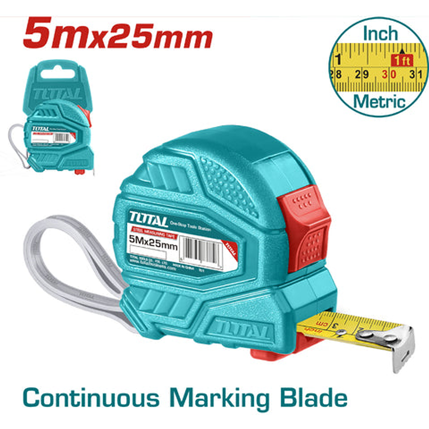 Metro 5 Mts Doble Boton Hoja Ancha Total Tmt126352