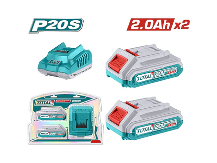 Kit De 2 Baterias 2,0Ah + Cargador De 20V Industrial Total Utfbcpk1222 - Envío a todo Colombia | aztools.co