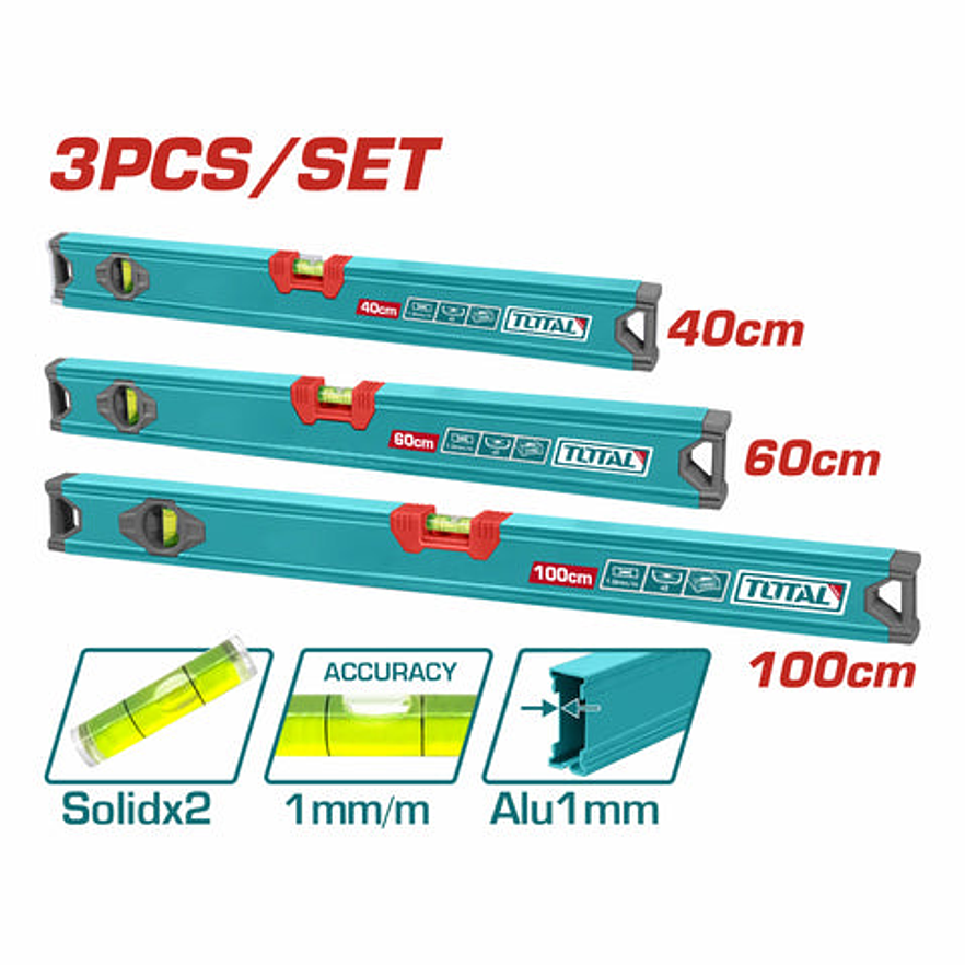Juego De Nivel X 3 Pcs 40,60,100Cm Super Total Tht10403