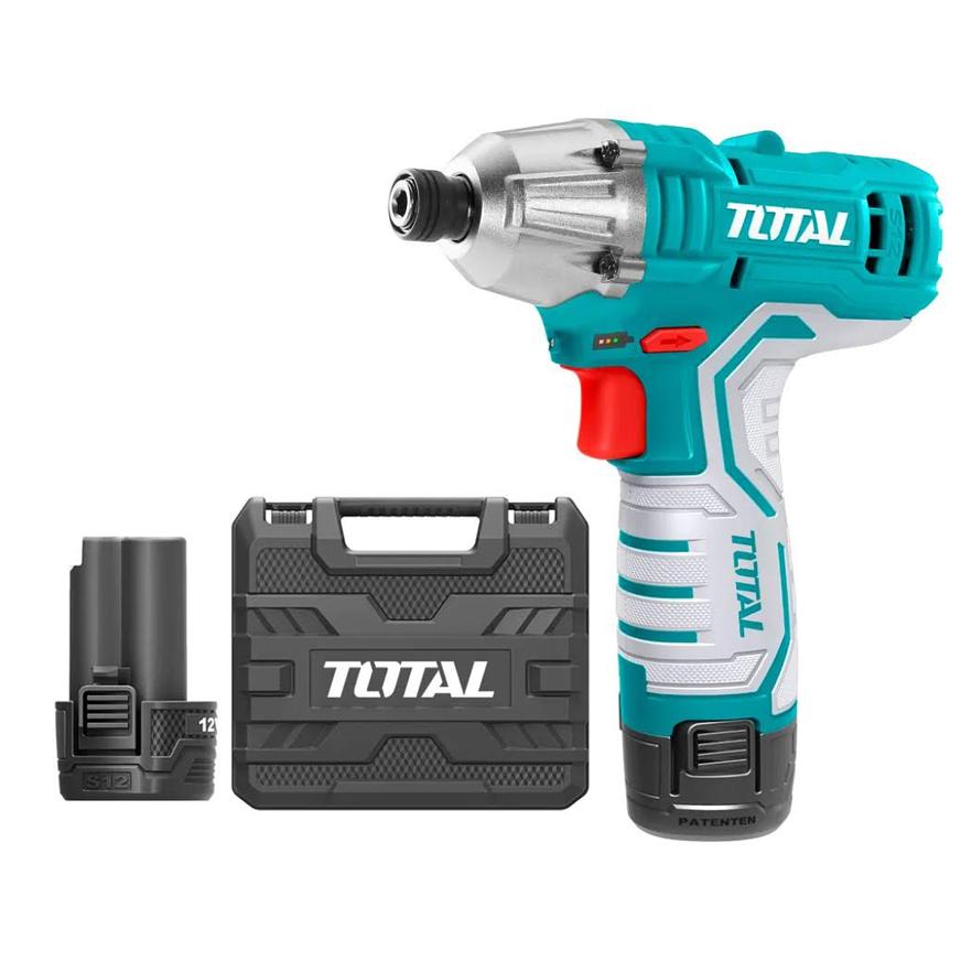 Atornillador De Impacto Inalambrico 1/4 12V Incluye 2 Baterias Y Cargador Caja Plastica Total Utirli1201 - Foto 1 | aztools.co