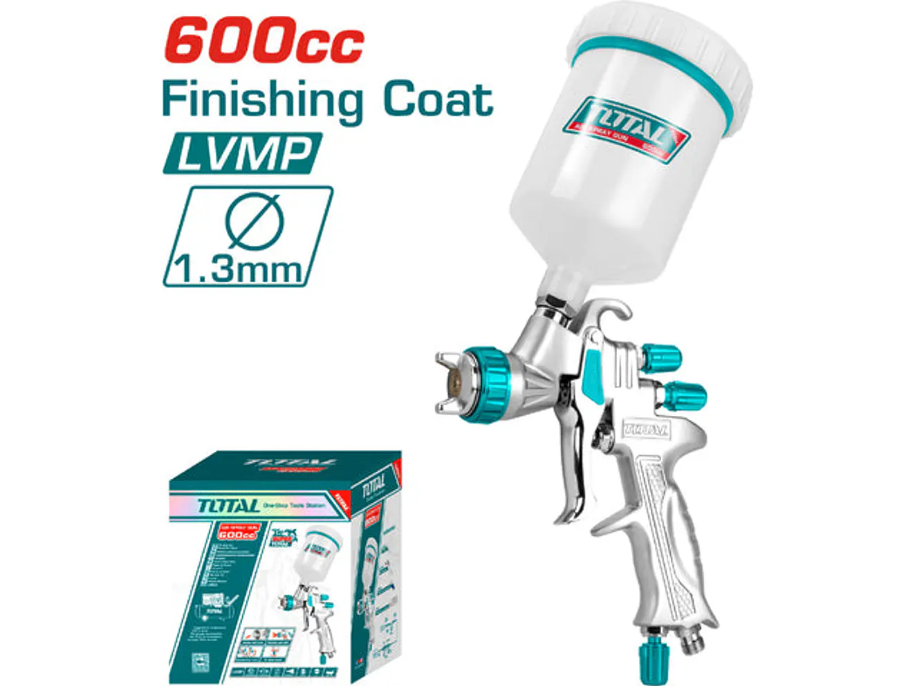 Aerografo 600Cc Industrial Vaso Plastico Alta Presion Total Tat10605 - Envío a todo Colombia | aztools.co