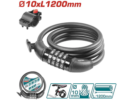 Candado Moto Clave 10X1200Mm Super Total Tbk21012 - Envío a todo Colombia | aztools.co