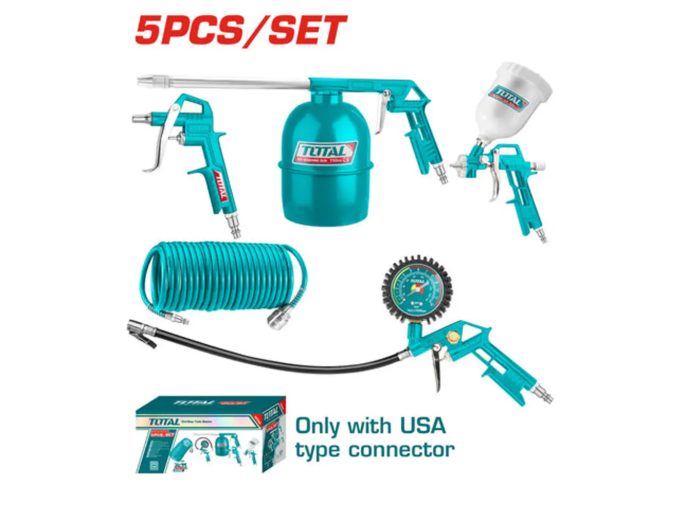 Kit de Herramientas Neumáticas 5 Pzs TOTAL TATK053-1 - Envío a todo Colombia | aztools.co
