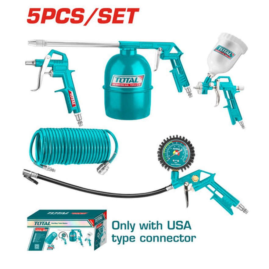 Kit De Herramientas Neumatica Super Select X 5 Piezas Total Tatk053-1