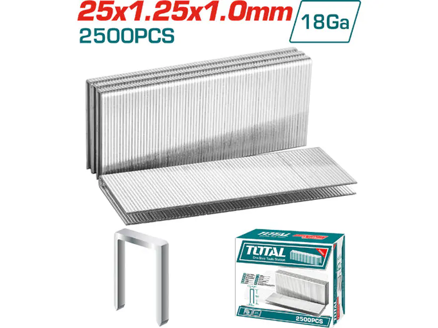 Grapa 25Mm Para Grapadora Neumatica 2500Pzs Total Tac918252 - Envío a todo Colombia | aztools.co