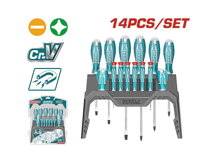Juego De Destornilladores X 14 Pzs Incluido 6 Destornilladores Relojeros Super Select Total Tht250614 - Envío a todo Colombia | aztools.co