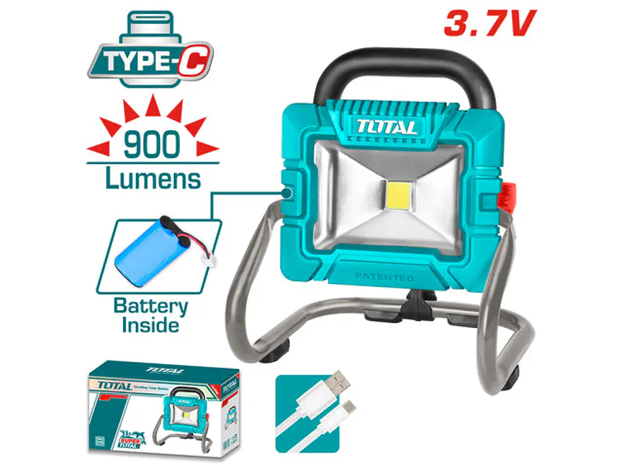 Reflector Recargable 3,7V 900 Lumenes Super Total Trlf4415 - Envío a todo Colombia | aztools.co