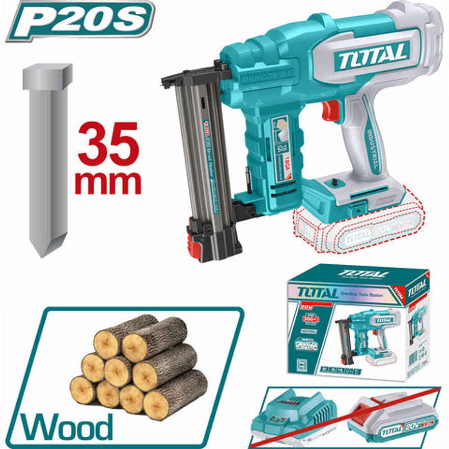 Clavadora Inalambrica 35Mm 20V No Incluye Bateria Y Cargador Industrial Super Total Tcbnli2005