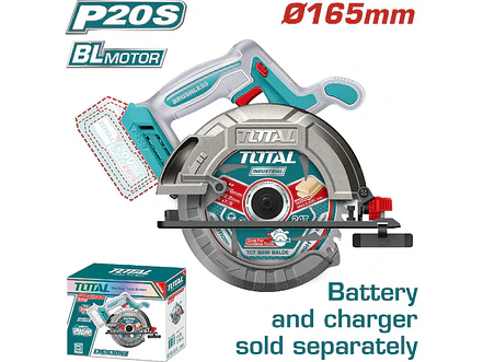 Sierra Circular Inalámbrica 20V TOTAL TSLI1652 Industrial 6 1/2