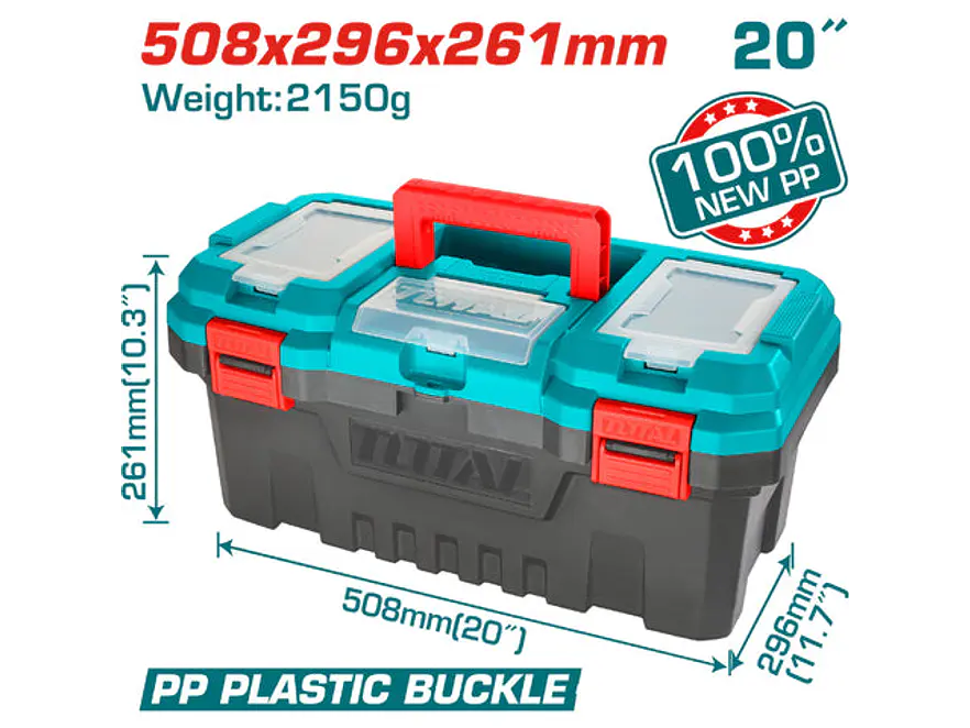 Caja Herramienta 20 Plastica Cierre Plastico Total Tpbx0201 - Envío a todo Colombia | aztools.co