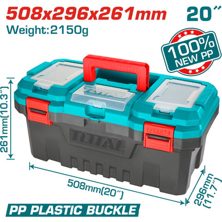 Caja Herramienta 20 Plastica Cierre Plastico Total Tpbx0201