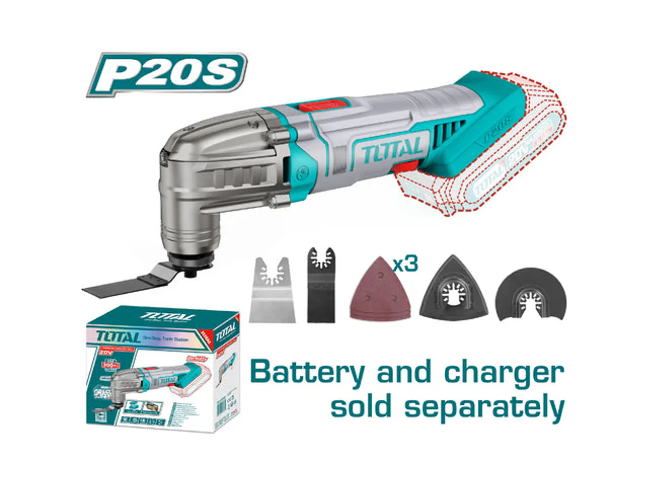 Multiherramienta Oscilante 20V TOTAL TMLI2022 Industrial (Solo Herramienta) - Envío a todo Colombia | aztools.co