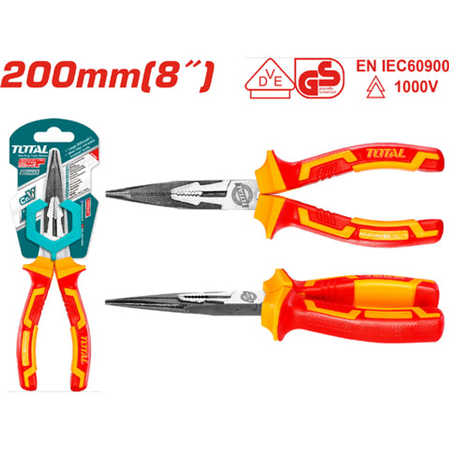 Pinza Aislada 8 Industrial Amarillo - Rojo 1000V Total Thtip2381