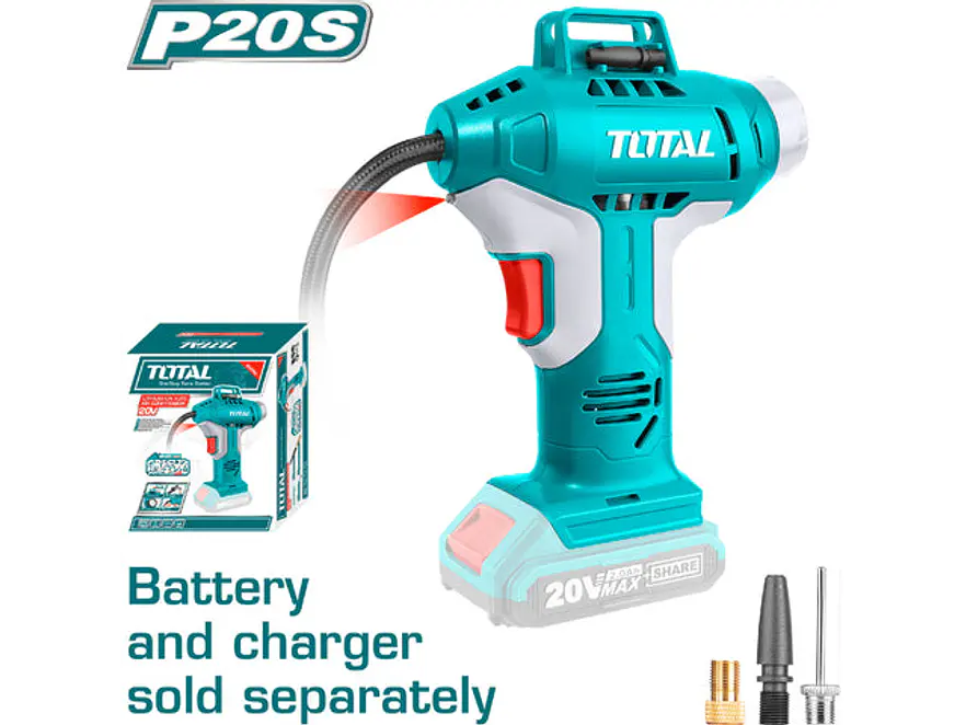 Compresor Mini Inalámbrico TOTAL TACLI2001 20V 150 PSI  Profesional (Sin Batería) - Envío a todo Colombia | aztools.co