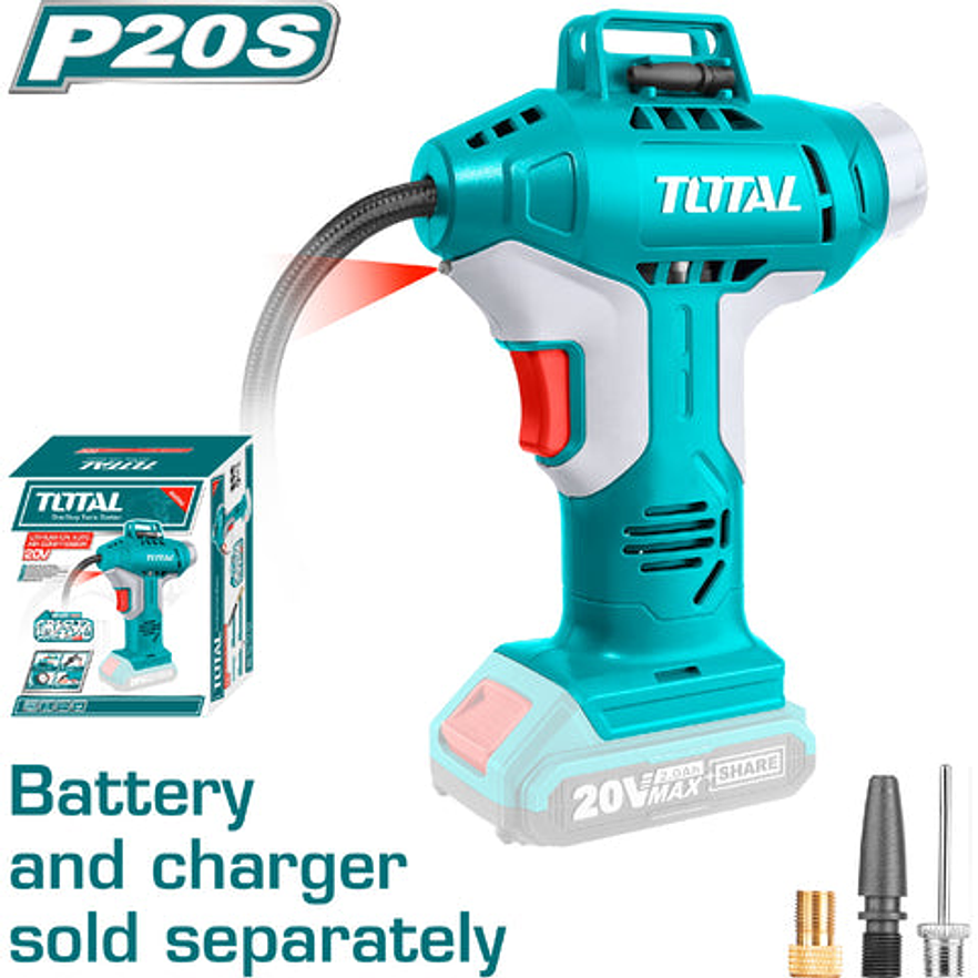 Compresor Mini Inalámbrico TOTAL TACLI2001 20V 150 PSI (Sin Batería)