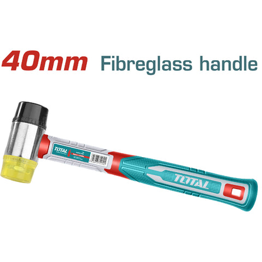 Porra 40 Mm Goma Y Plastico Mango Fibra De Vidrio Super Total Thruh6940