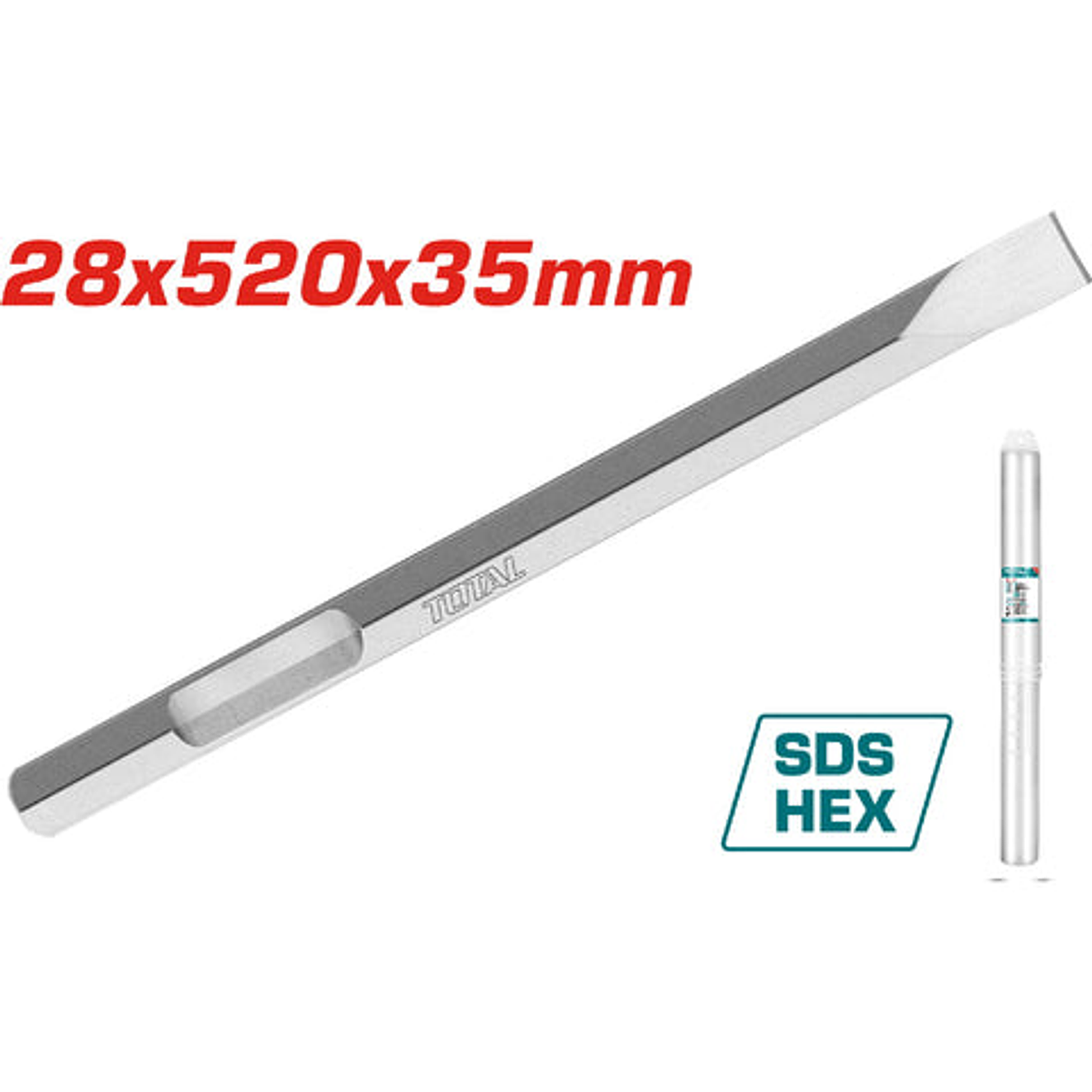 Cincel Plano Sds Hexagonal 28 X 520 X 35 Mm Super Total Tac153428112