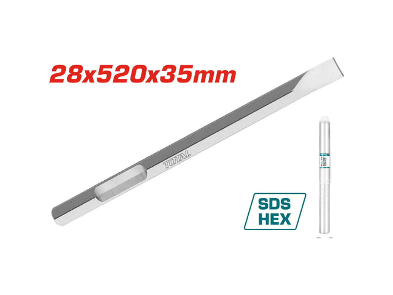 Cincel Plano Sds Hexagonal 28 X 520 X 35 Mm Super Total Tac153428112 - Envío a todo Colombia | aztools.co