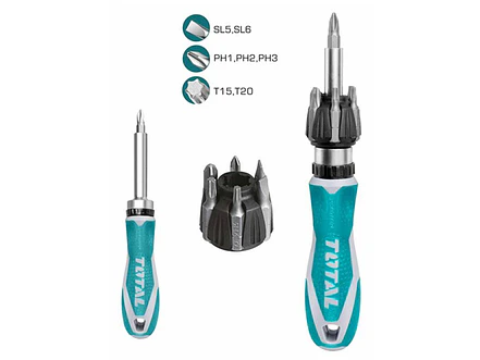 Destornillador Rache Juego X 8 Pzs Intercambiables Total Tacsd30086 - Envío a todo Colombia | aztools.co