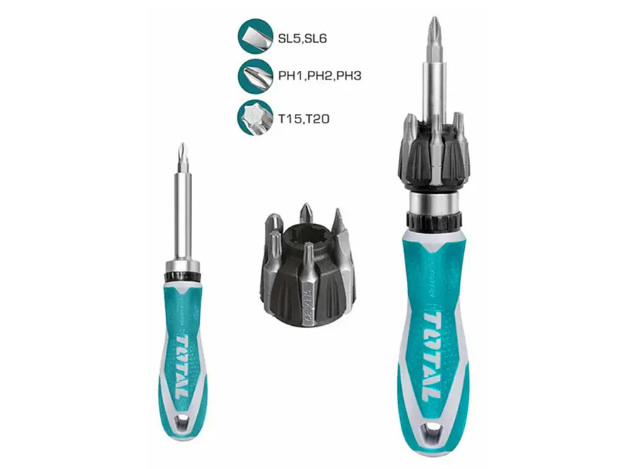 Destornillador Rache Juego X 8 Pzs Intercambiables Total Tacsd30086 - Envío a todo Colombia | aztools.co