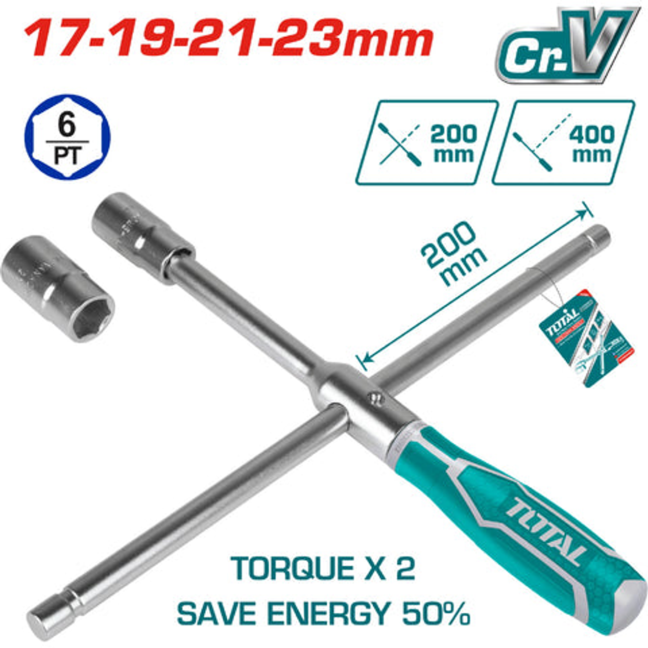 Llave De Cruz Rapida 16 Industrial Incluye 4 Pzs Total Thtrcw40231