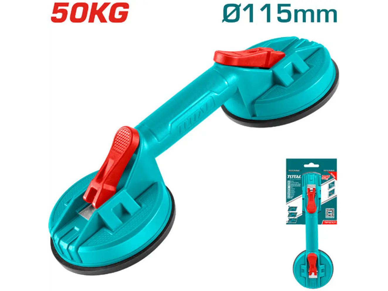 Chupa Ventosa Doble para Vidrio 50kg TOTAL 115mm Profesional - TSP02501 - Envío a todo Colombia | aztools.co