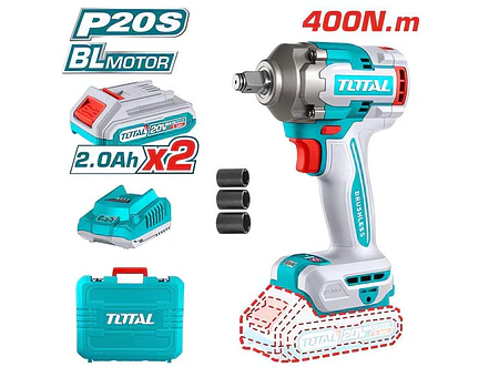 Pistola Impacto Inalambrico 1/2 20V 400Nm Incluye 2 Baterias 1 Cargador Y 3 Copas 17,19,21 Mm Industrial Total Utiwli2040 - Envío a todo Colombia | aztools.co