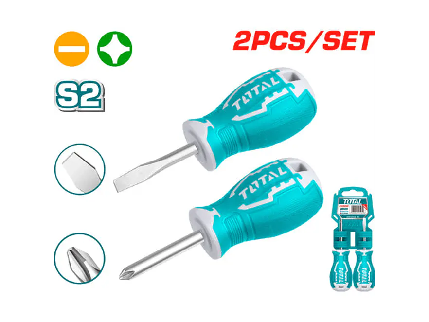 Juego Destornillador 5X38Mm - 2X38Mm + Pu?o Punta Inmantada Industrial Total Thts20206 - Envío a todo Colombia | aztools.co