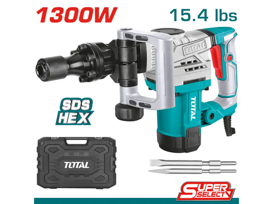 Martillo Demoledor Super Select TOTAL UTH2130016 1300W 20 Joules SDS Hex - Envío a todo Colombia | aztools.co