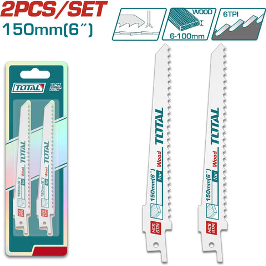 Set De Segueta Sierra Sable X2Pcs Para Madera Total Tac52644D
