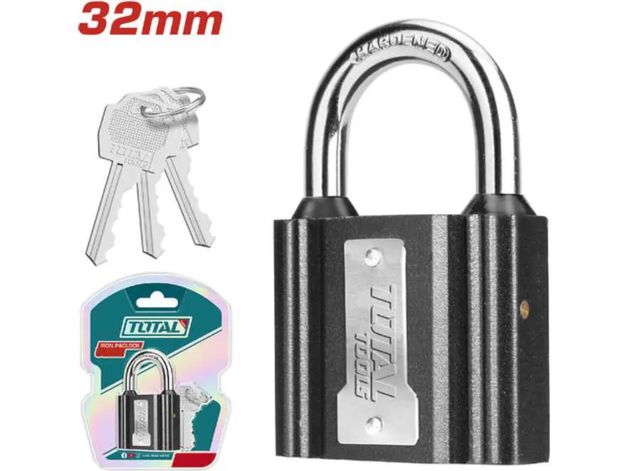 Candado 32 Mm Negro Total Tlk31321 - Envío a todo Colombia | aztools.co