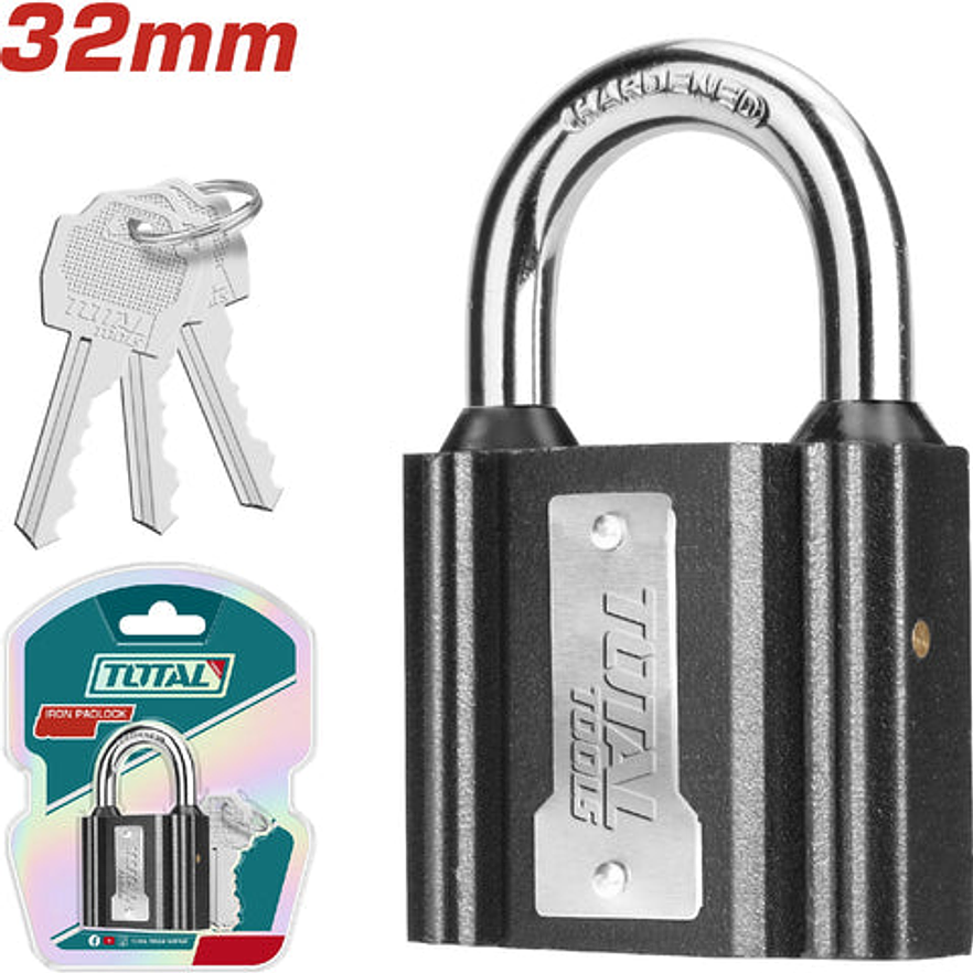 Candado 32 Mm Negro Total Tlk31321