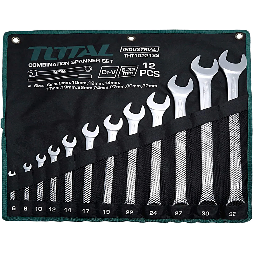 Llave Mixta Juego X 12 Pzs 6-32Mm Crv Industrial Super Total Tht1022122