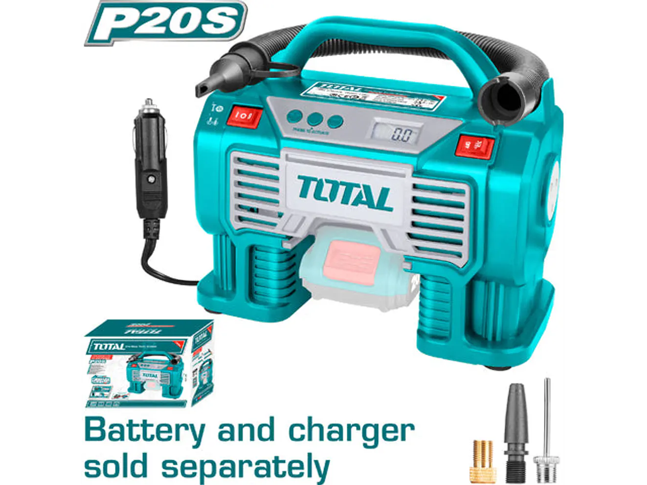 Mini Compresor de Aire Inalámbrico TOTAL TACLI2002 20V 160 PSI Digital - Envío a todo Colombia | aztools.co