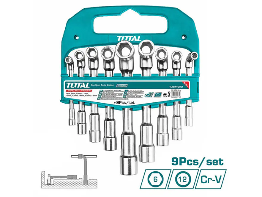 Llave Copa En L Industrial Juego X 9 Pzs Total Tlaswt0901 - Envío a todo Colombia | aztools.co