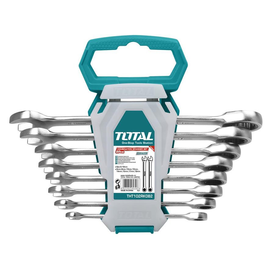 Llave Mixta Con Rache 8 - 19 Mm Juego X 8 Pzs Super Select Total Tht102Rk086