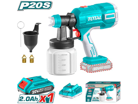Pistola Pintar Inalambrica 800Ml 20V Incluye Bateria 20V, Cargador, Aguja De Limpieza Y Dos Boquillas, Total Utsgli20406 - Envío a todo Colombia | aztools.co