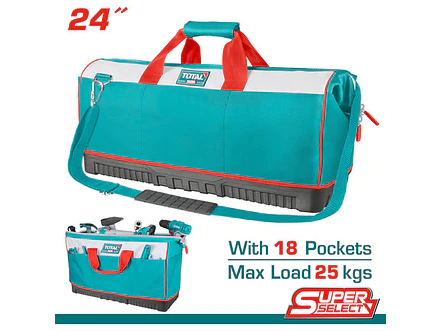 Bolso De Herramientas 24 Reforzado Capacidad Maxima 25Kg Industrial Super Total Tht16242 - Envío a todo Colombia | aztools.co