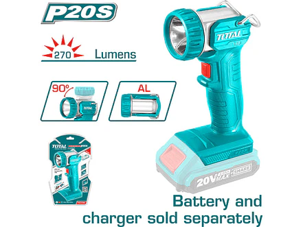 Linterna Inalambrica 270 Lumenes 20V Industrial Bateria Y Cargador No Incluido Super Total Twli2038 - Envío a todo Colombia | aztools.co