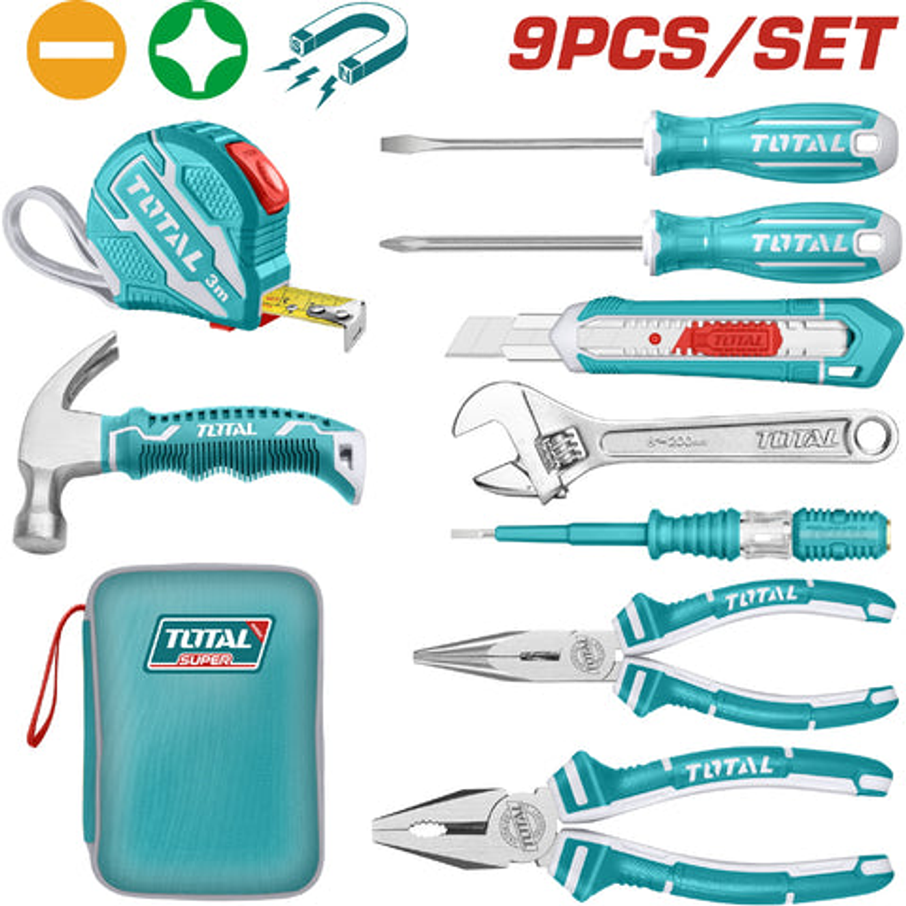 Kit De Herramientas 9Pzs Total Super Select Thkthp90097
