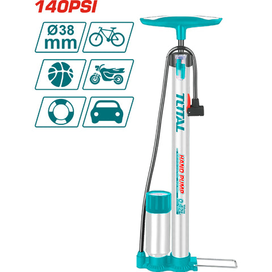 Inflador De Pie 140Psi Con Soporte Total Tmpp3811