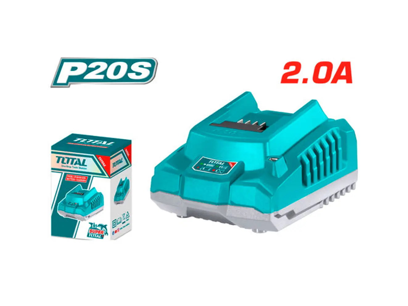 Cargador De Bateria 20V Industrial Inteligente Total Utfcli2001 - Envío a todo Colombia | aztools.co