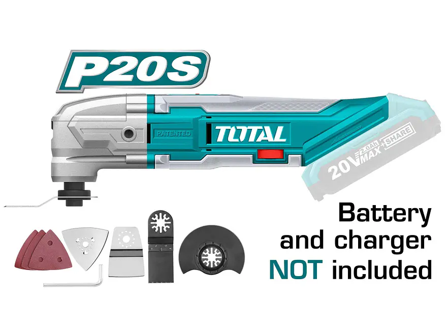 Multiherramienta Inalambrica Oscilante 20V + Accesorios Bateria Y Cargador No Incluido Total Tmli2001 - Envío a todo Colombia | aztools.co