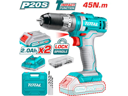 Taladro Percutor Inalámbrico 20V TOTAL UTIDLI201452 Industrial + 50 Accesorios - Envío a todo Colombia | aztools.co